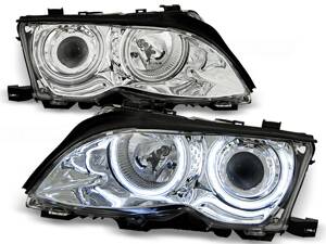 Predné svetlá BMW E46 Sedan/Touring 01-05 Angel Eyes Chrómové