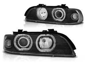 Predné svetlá BMW E39 Angel Eyes Black Halogen