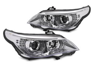 Predné svetlá BMW E60 E61 03-07 3D Angel Eyes Chrome