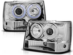 Predné Angel Eyes svetlá Jeep Grand Cherokee 93-98 Chrome