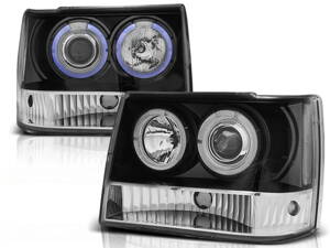 Predné Angel Eyes svetlá Jeep Grand Cherokee 93-98 Black