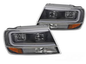 Predné svetlá Jeep Grand Cherokee 99-05 Tube Light Black