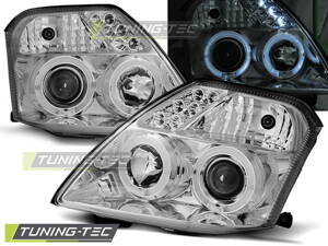 Predné tuningové svetlá Citroen C2 03-10 Angel Eyes Chrome