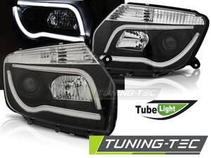 Predné tuningové Tube Light svetlá na Dacia Duster čierne