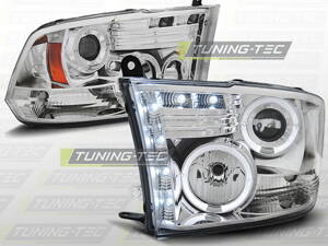 Predné tuningové Angel Eyes svetlá Dodge RAM 09-11 Chrome