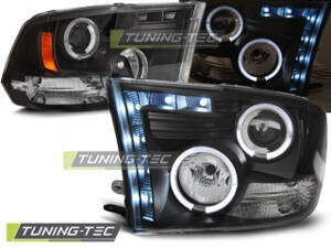 Predné tuningové Angel Eyes svetlá Dodge RAM 09-11 Black