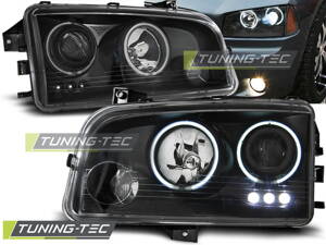 Predné tuningové Angel Eyes svetlá Dodge Charger LX 06-10 Black