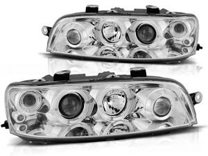 Predné svetlá Fiat Punto 2 99-03 Chrome Angel Eyes