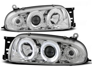 Predné svetlá Ford Fiesta 96-99 Chrome Angel Eyes