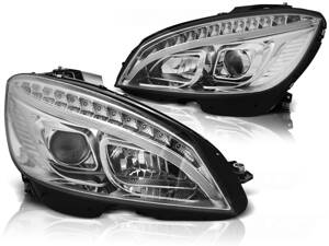 Predné svetlá Mercedes W204 07-10 Chrome Tubelight H7