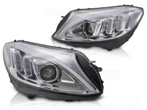 Predné svetlá Mercedes C W205 14-18 Tube LED Chrome