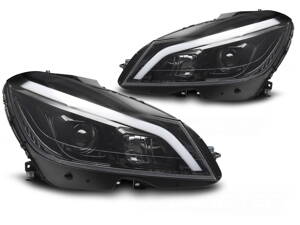 Predné svetlá Mercedes W204 11-14 Glossy Black Dynamic
