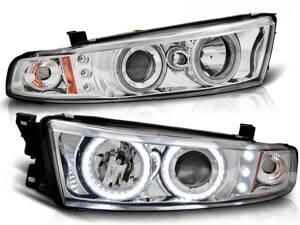 Predné svetlá Mitsubishi Galant 8 EA0 96-06 Angel Eyes Chrome