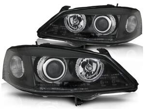 Predné Angel Eyes svetlá Opel Astra G 97-04 Black DEPO