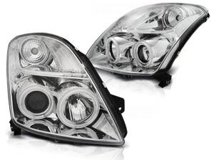 Predné svetlá Suzuki Swift 05-10 CCFL Angel Eyes Chrome