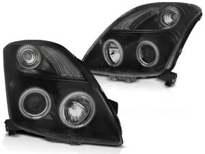 Predné svetlá Suzuki Swift 05-10 CCFL Angel Eyes Black