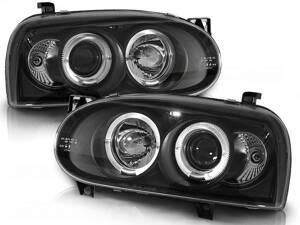 Predné svetlá VW Golf III Angel Eyes Black