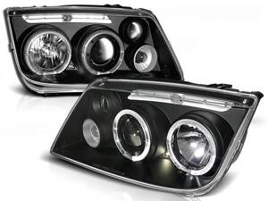 Predné tuningové svetlá VW BORA Black Angel Eyes