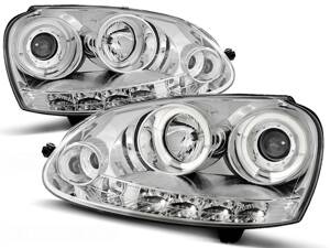 Predné svetlá VW Golf V Chrome Angel Eyes