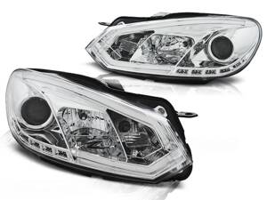 Predné svetlá na VW Golf 6 DRL Tube Light Chrome