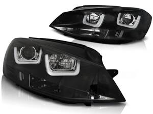 Predné svetlá na VW Golf 7 s denným svietením U-TYPE Black