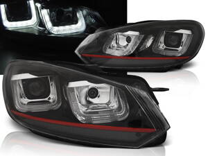 Predné svetlá VW Golf 6 U-Type Black Red Line