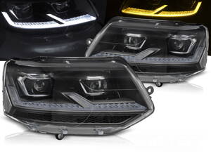 Predné Full LED svetlá VW T5.1 10-15 Black Chrome